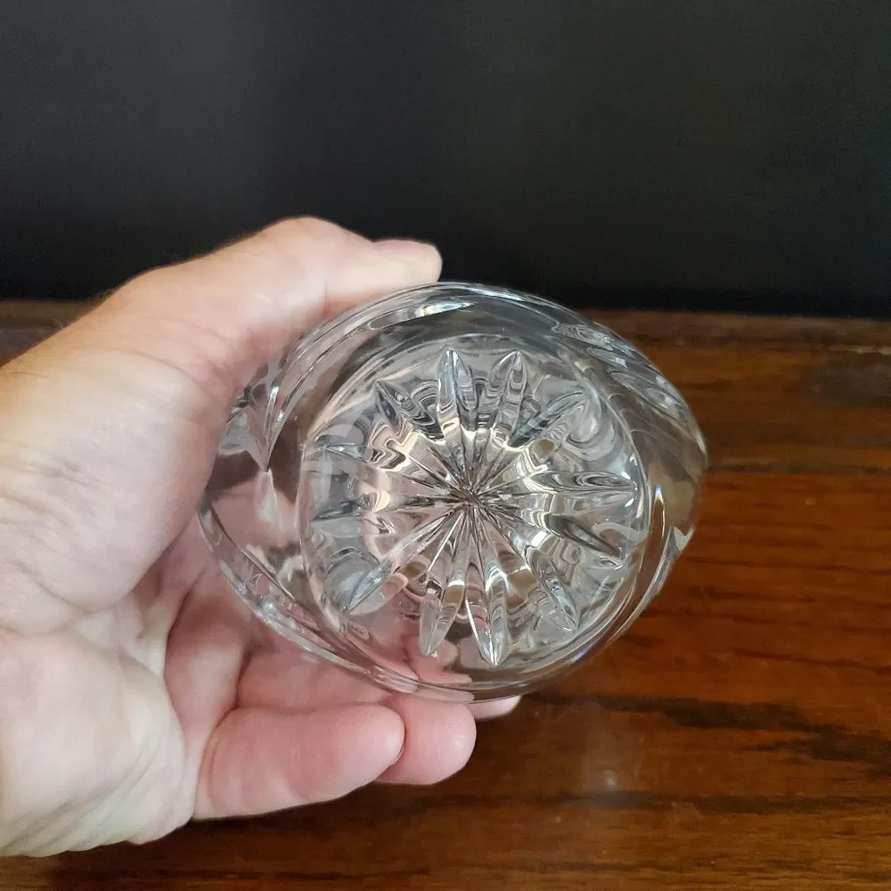 Gorham Floral Etched Lead Crystal Vase